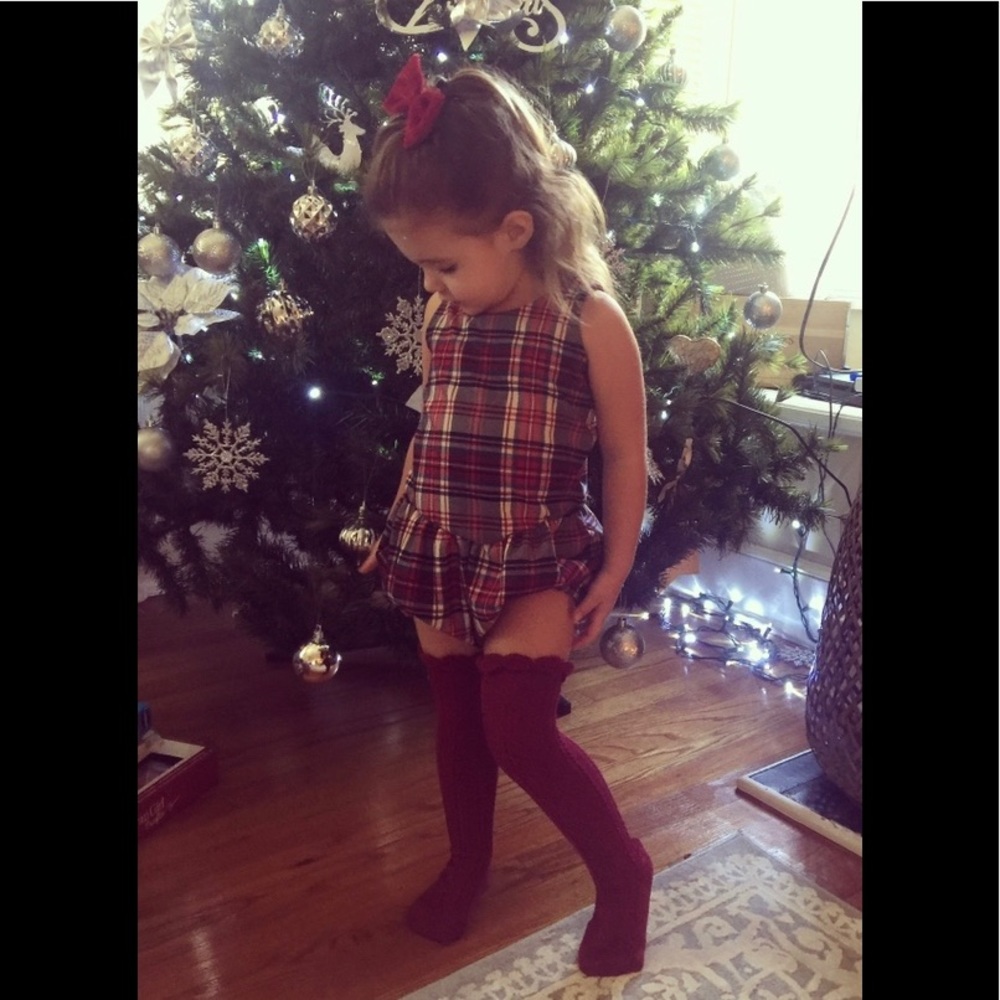 2t Plaid Thanksgiving Fall Christmas Romper